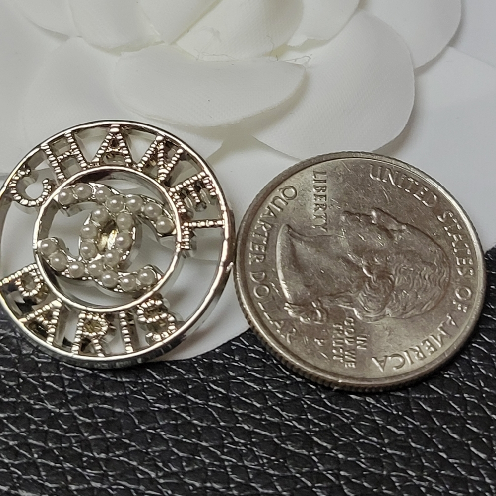 Silver Chanel Button - Picture 3 of 3